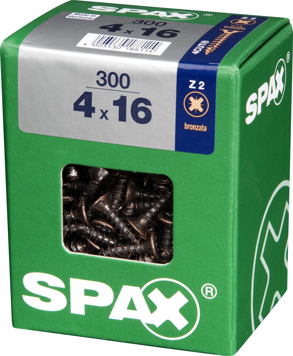 PLANA SPAX Z2 BRONCE L 300 UD.