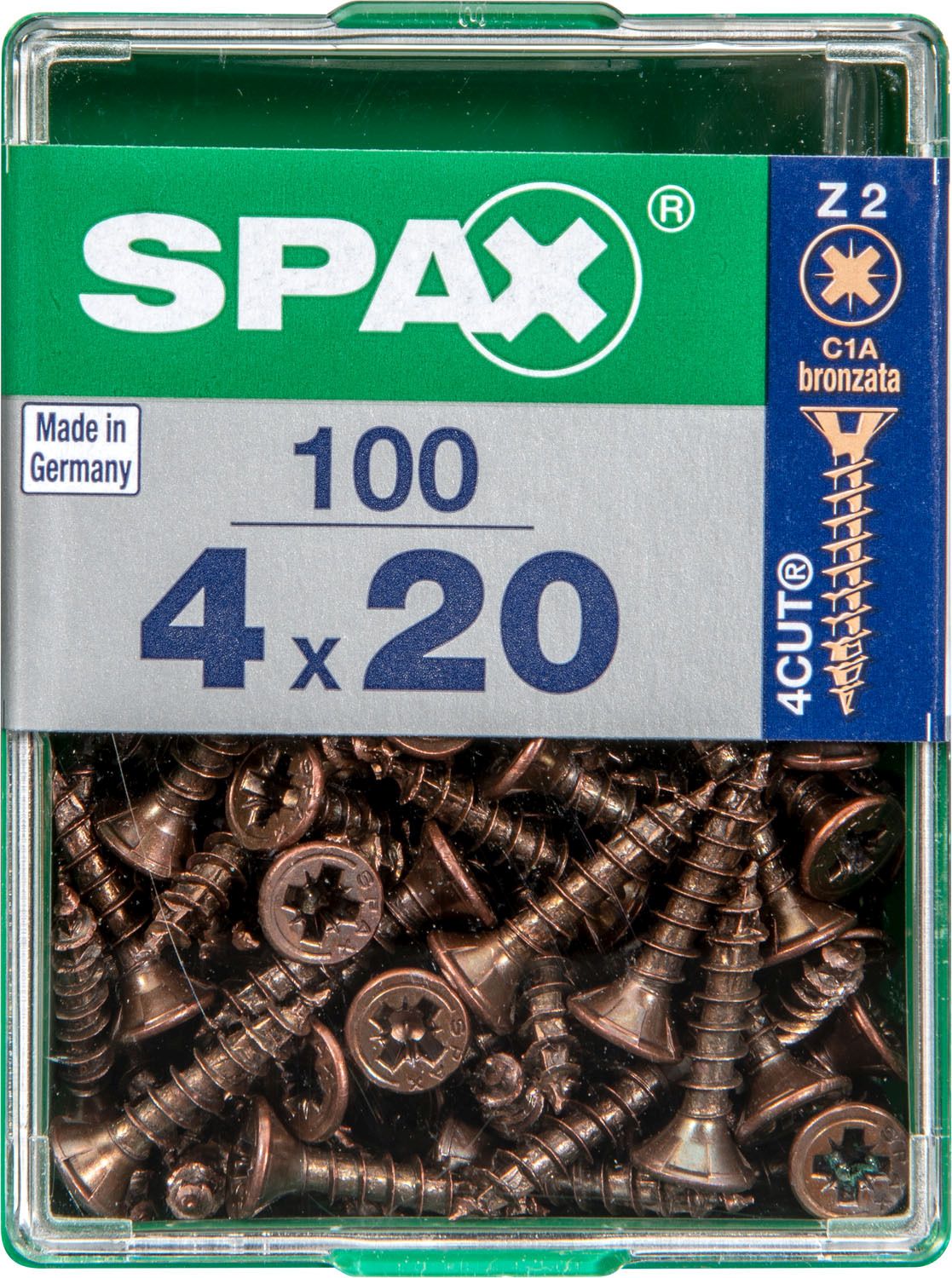 PLANA SPAX Z2 BRONCE M 100 UD.