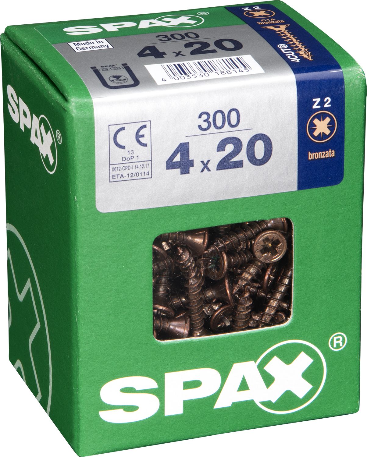 PLANA SPAX Z2 BRONCE L 300 UD.