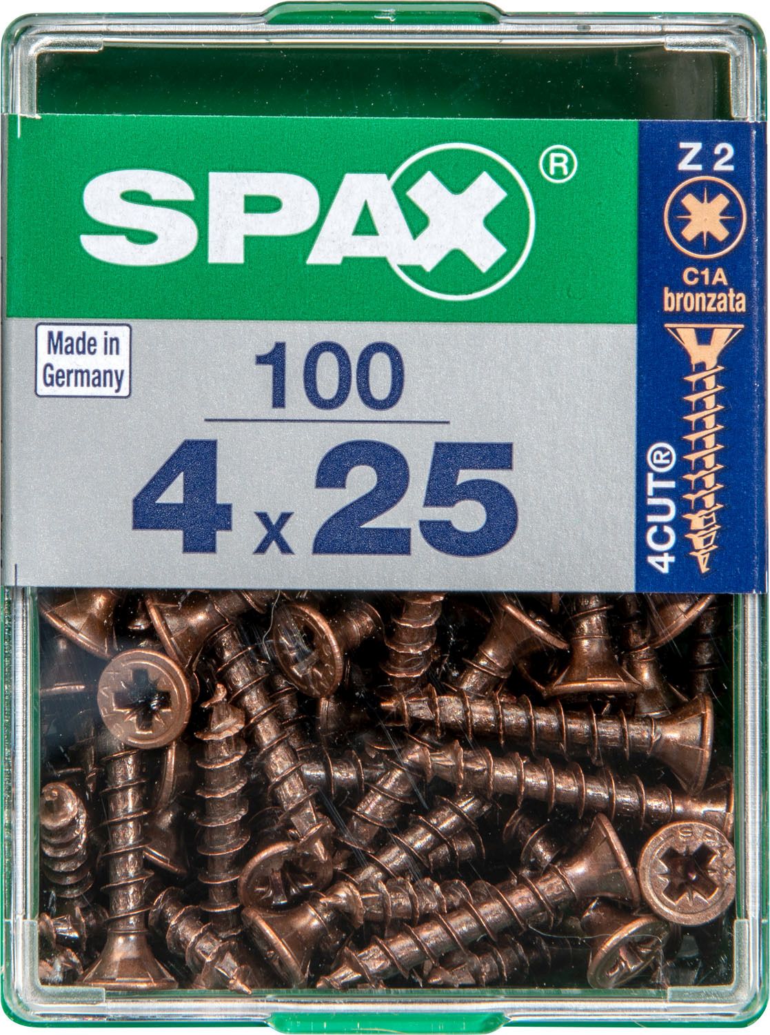 PLANA SPAX Z2 BRONCE M 100 UD.