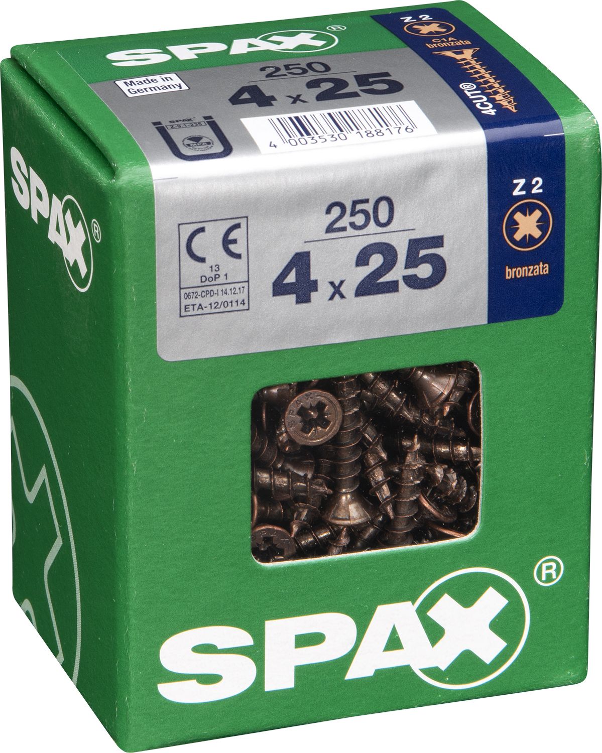 PLANA SPAX Z2 BRONCE L 250 UD.