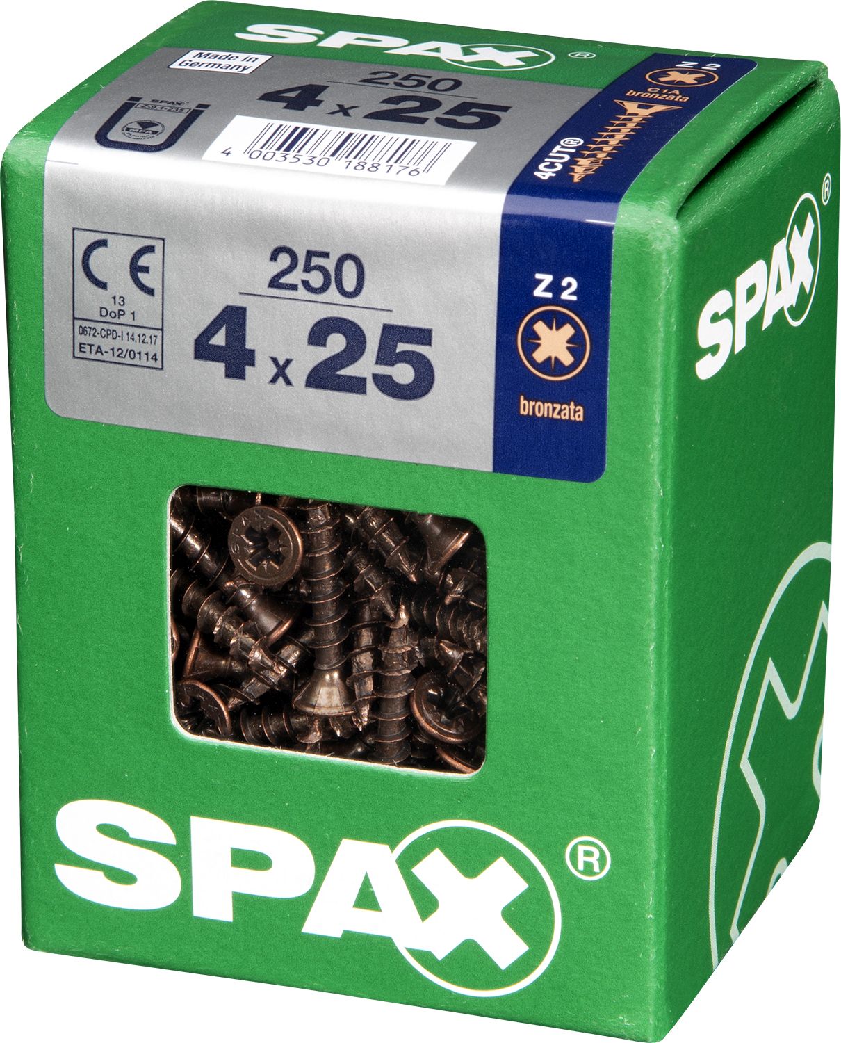 PLANA SPAX Z2 BRONCE L 250 UD.