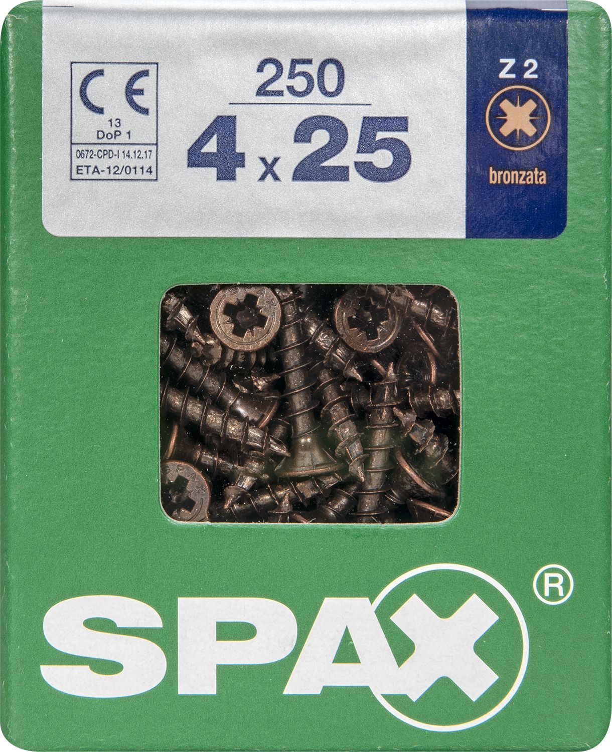 PLANA SPAX Z2 BRONCE L 250 UD.