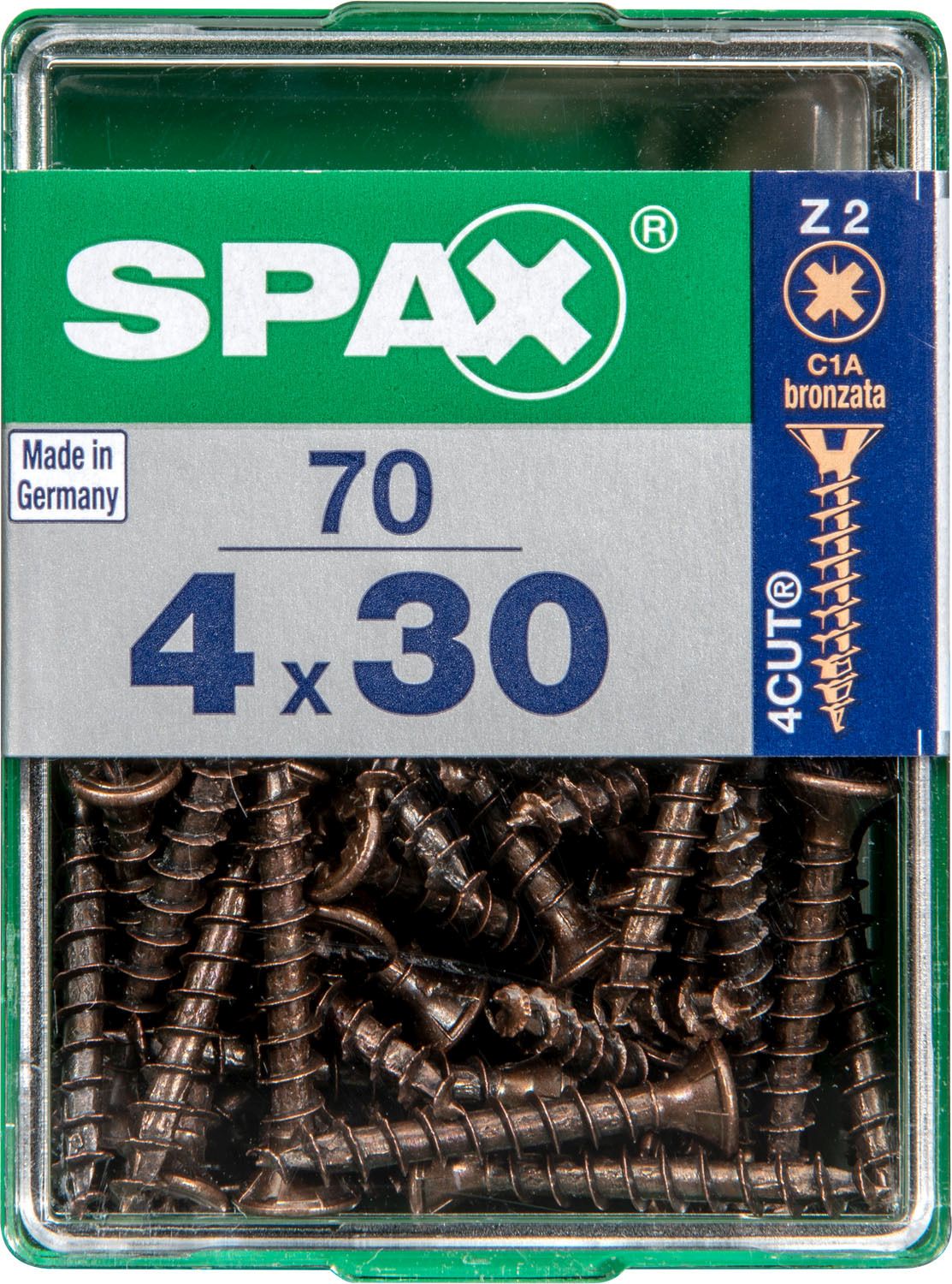 PLANA SPAX Z2 BRONCE M 70 UD.