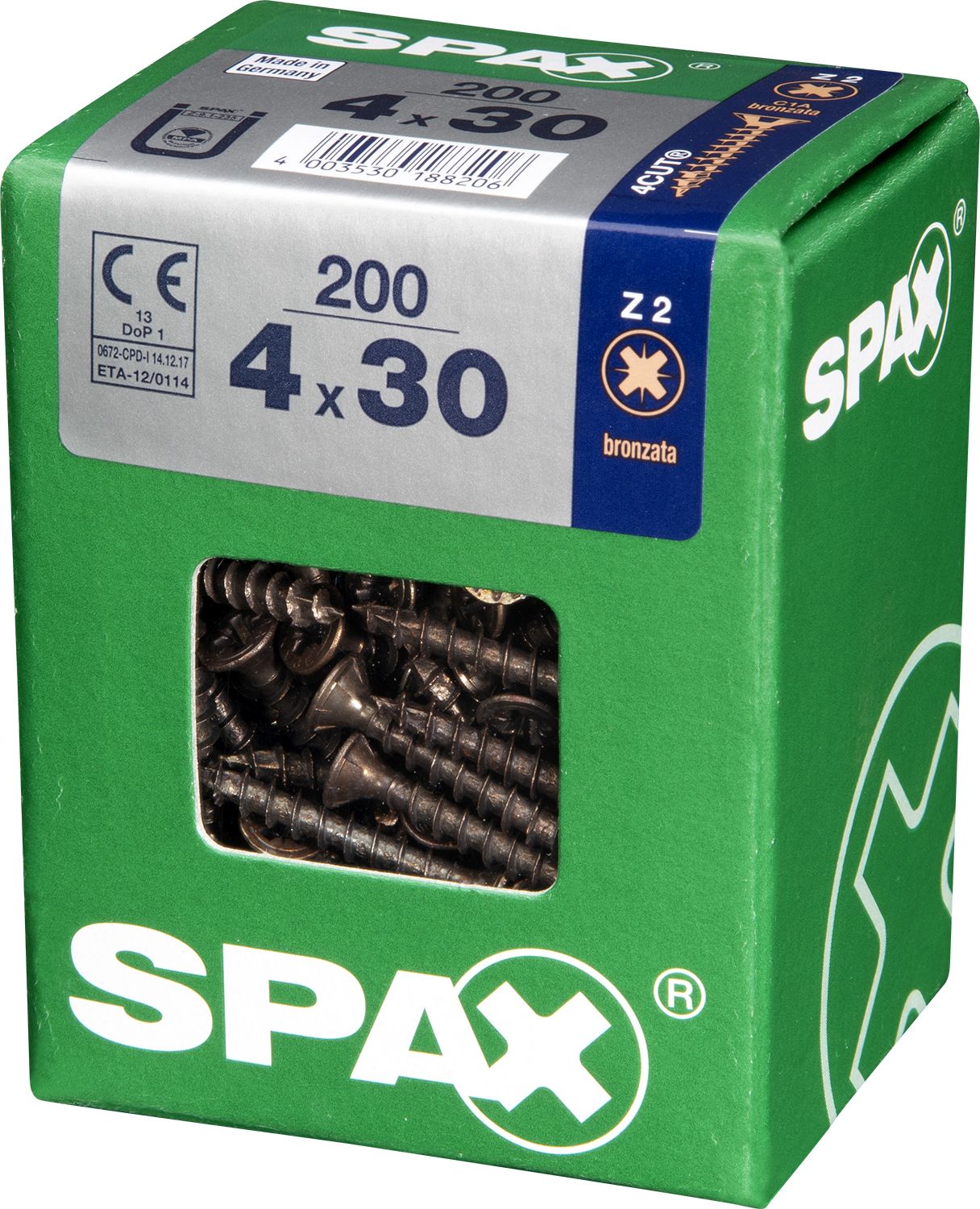 PLANA SPAX Z2 BRONCE L 200 UD.