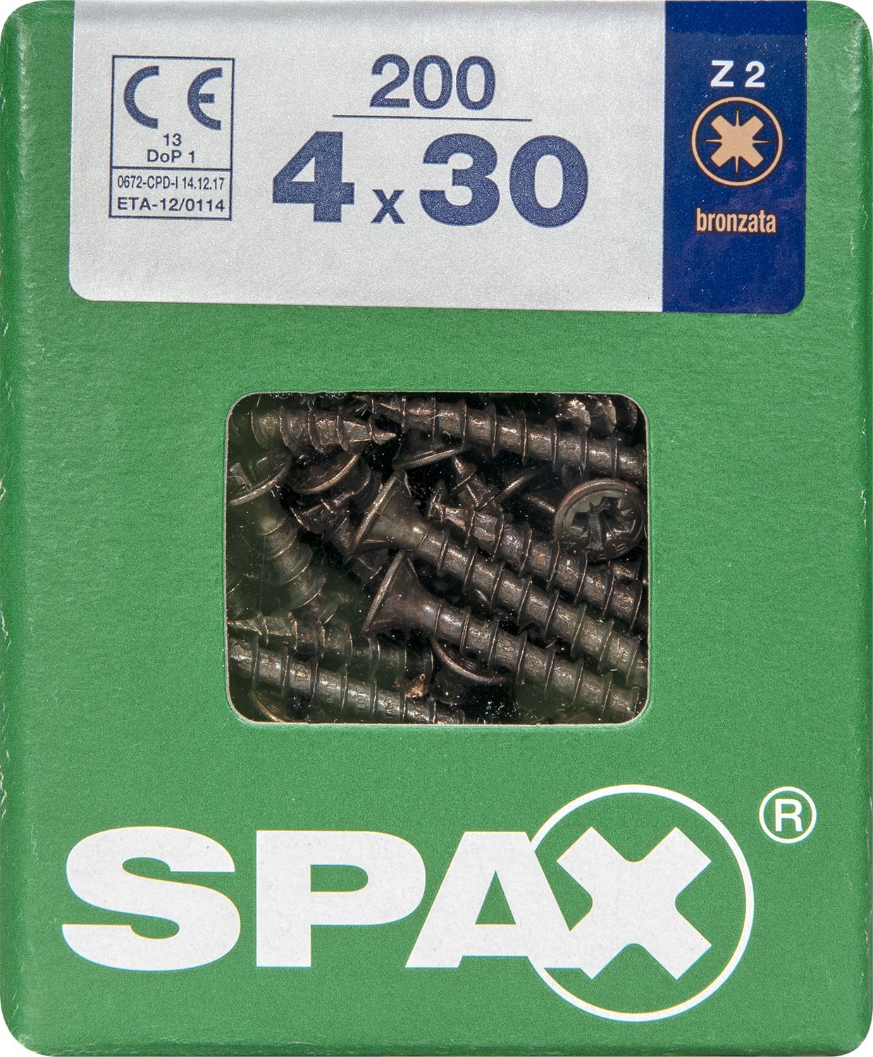 PLANA SPAX Z2 BRONCE L 200 UD.