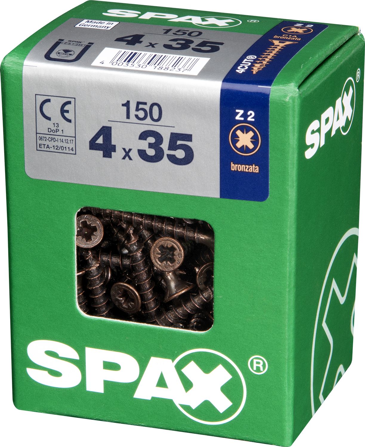 PLANA SPAX Z2 BRONCE L 150 UD.
