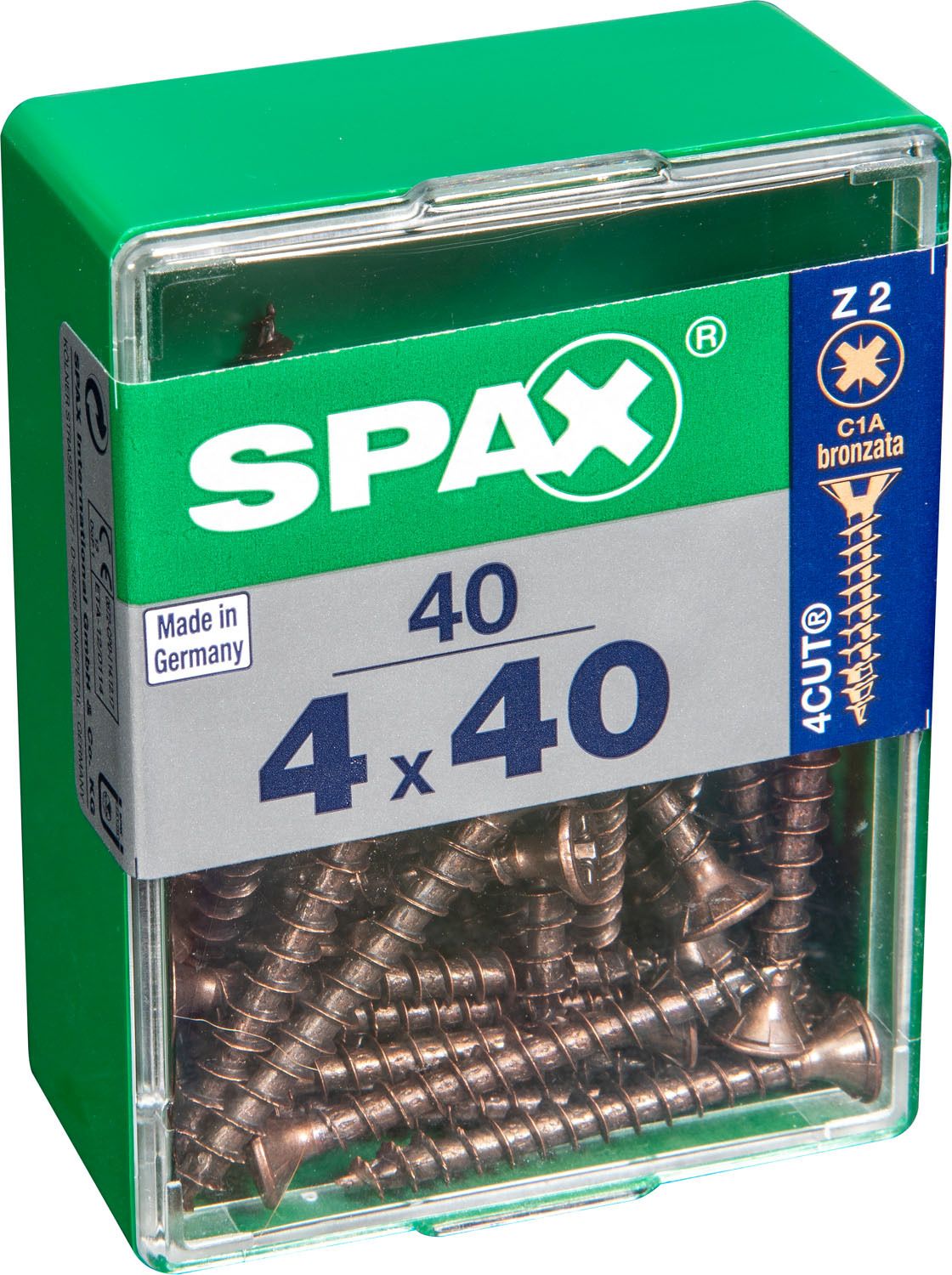PLANA SPAX Z2 BRONCE M 40 UD.