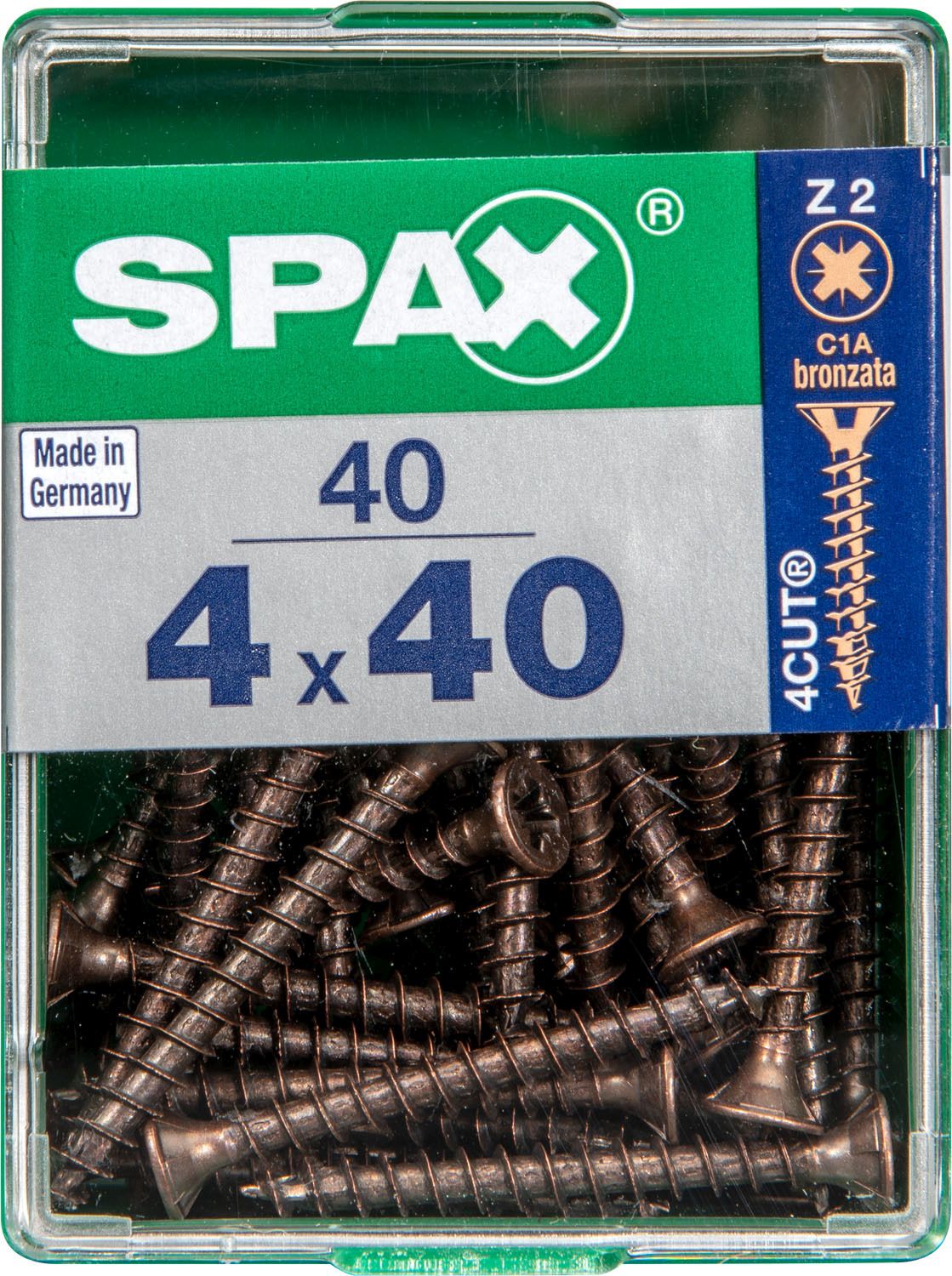 PLANA SPAX Z2 BRONCE M 40 UD.