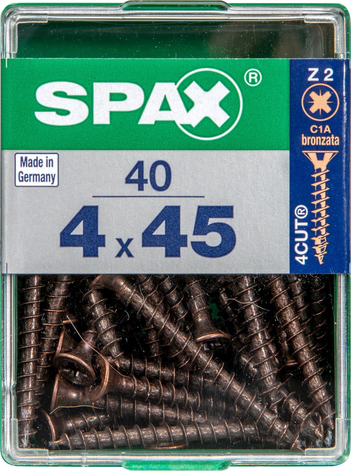 PLANA SPAX Z2 BRONCE M 40 UD.