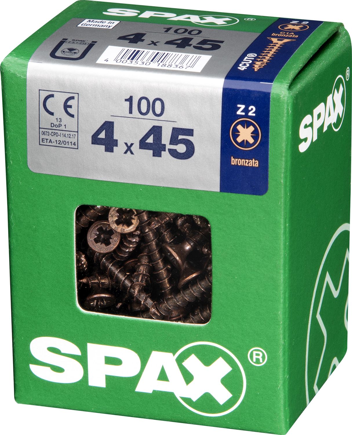 PLANA SPAX Z2 BRONCE L 100 UD.