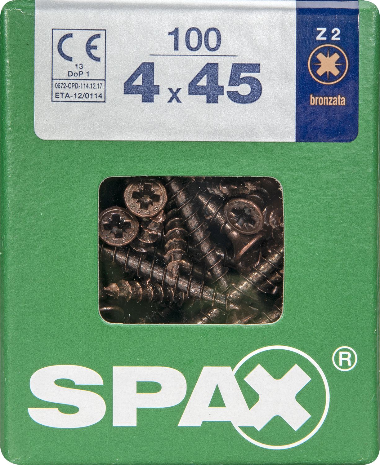 PLANA SPAX Z2 BRONCE L 100 UD.
