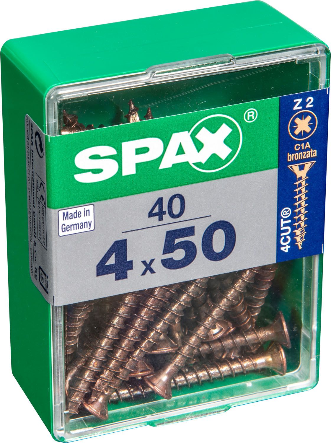 PLANA SPAX Z2 BRONCE M 40 UD.