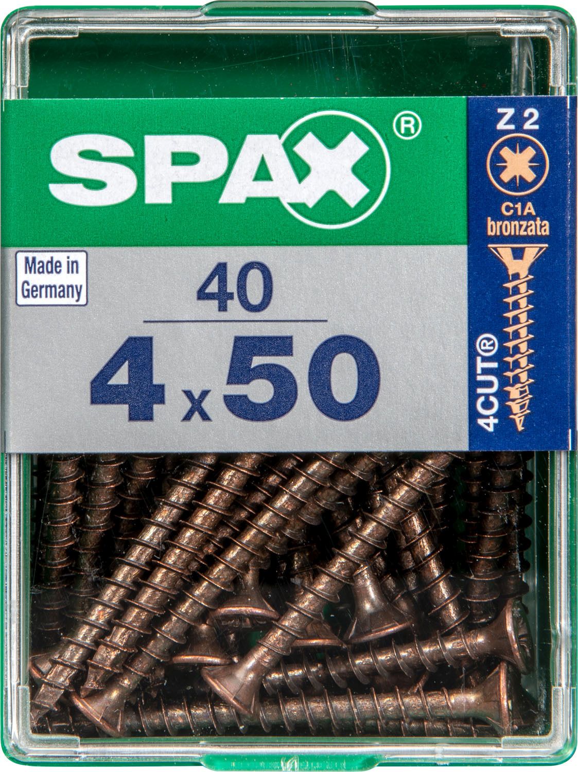 PLANA SPAX Z2 BRONCE M 40 UD.