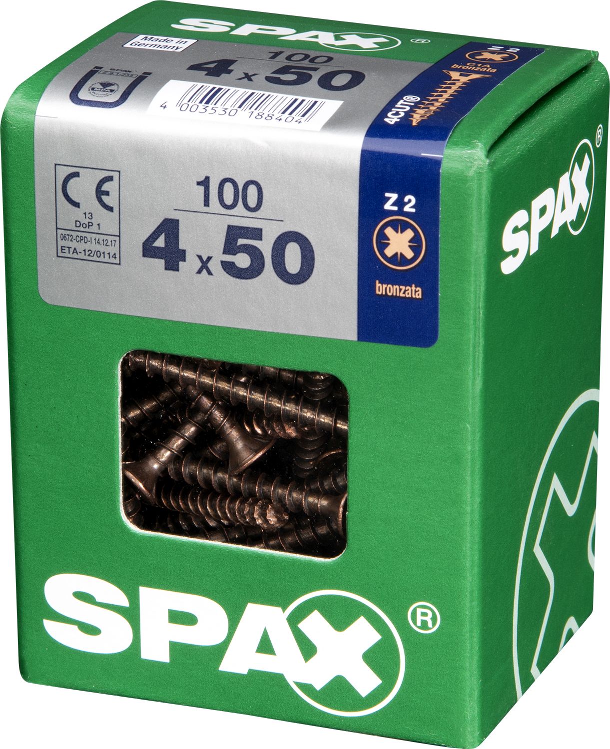 PLANA SPAX Z2 BRONCE L 100 UD.