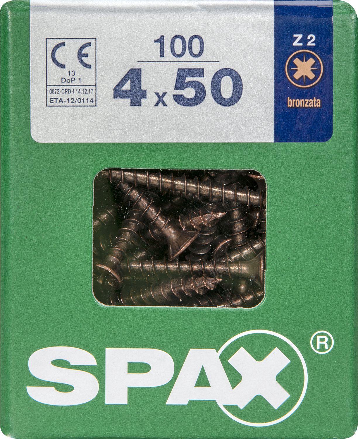 PLANA SPAX Z2 BRONCE L 100 UD.