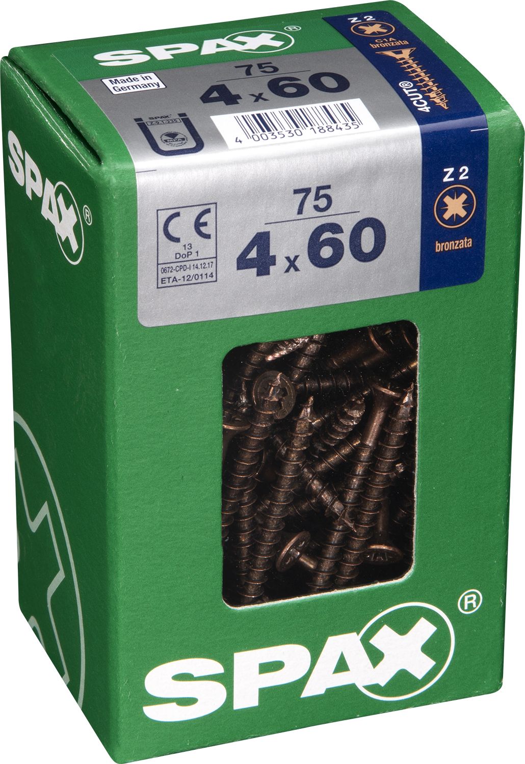 PLANA SPAX Z2 BRONCE L 75 UD.