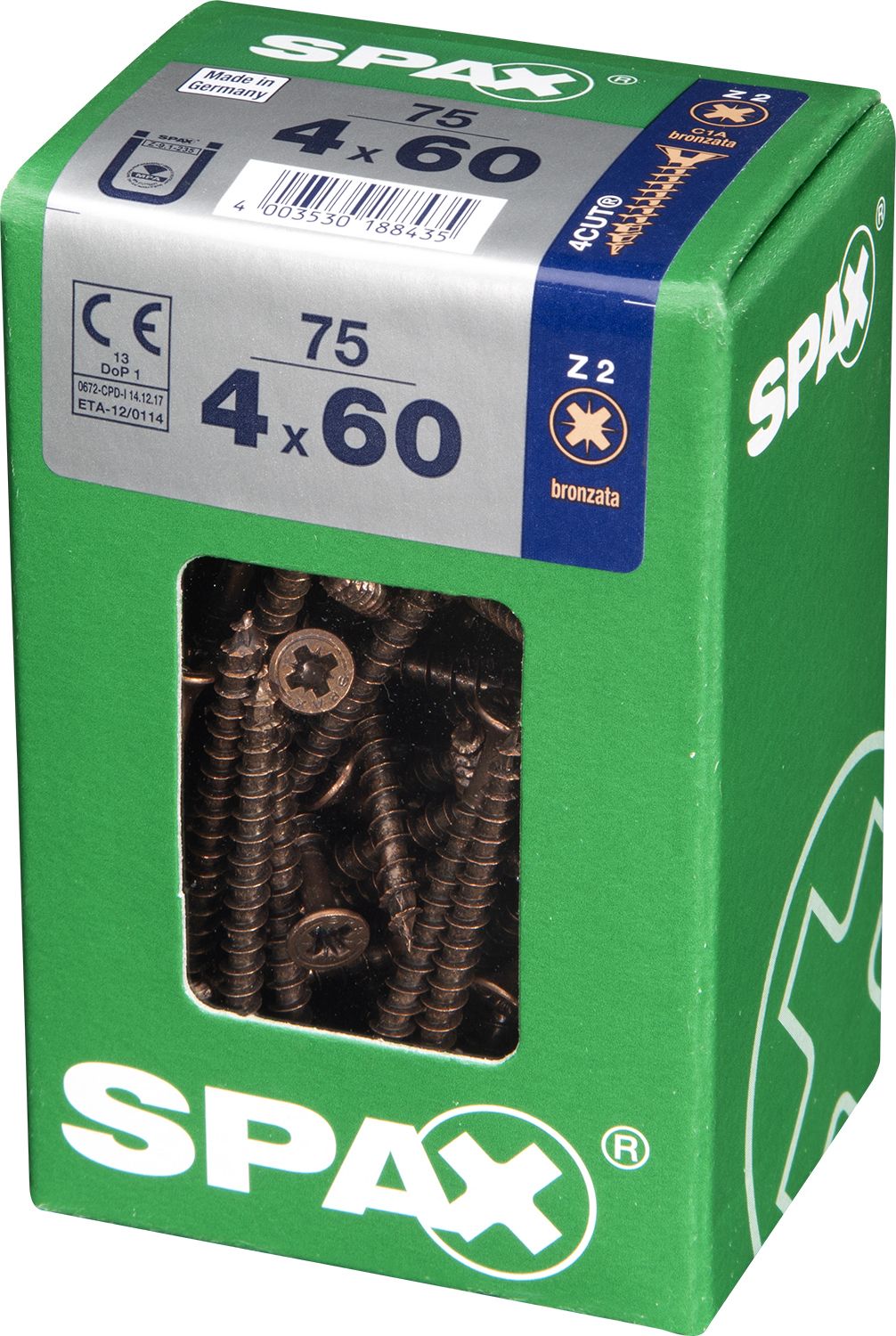 PLANA SPAX Z2 BRONCE L 75 UD.