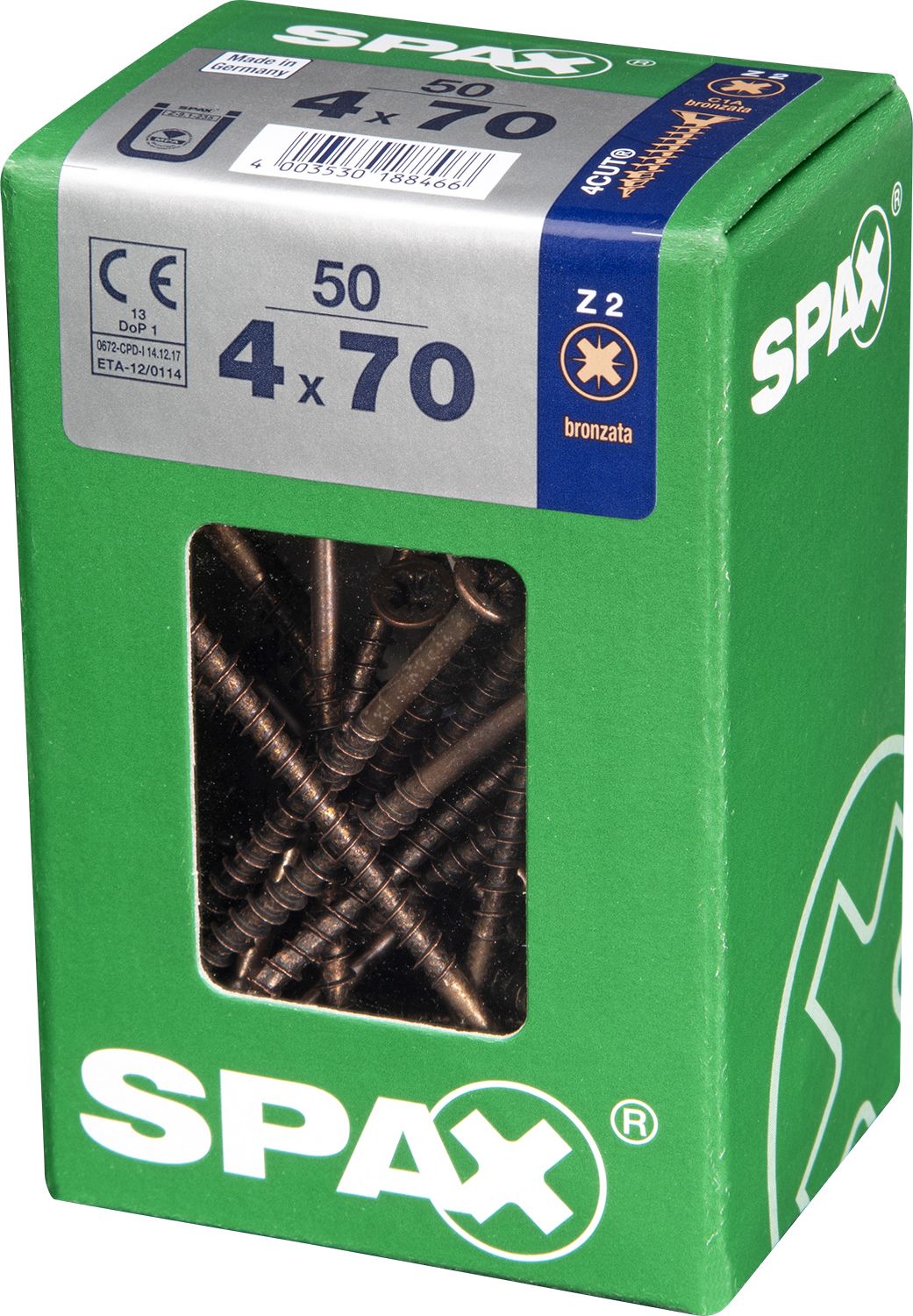 PLANA SPAX Z2 BRONCE L 50 UD.