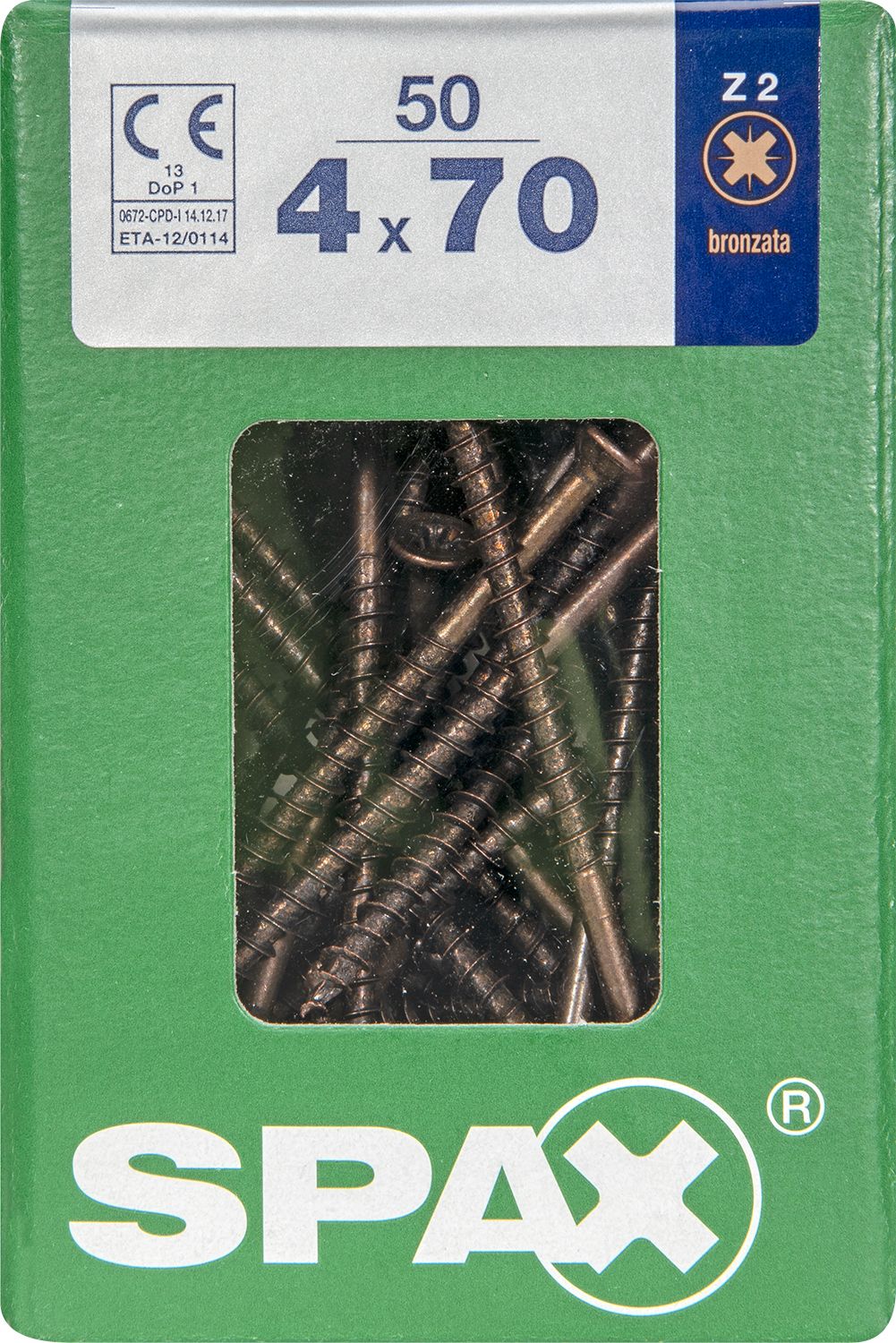 PLANA SPAX Z2 BRONCE L 50 UD.