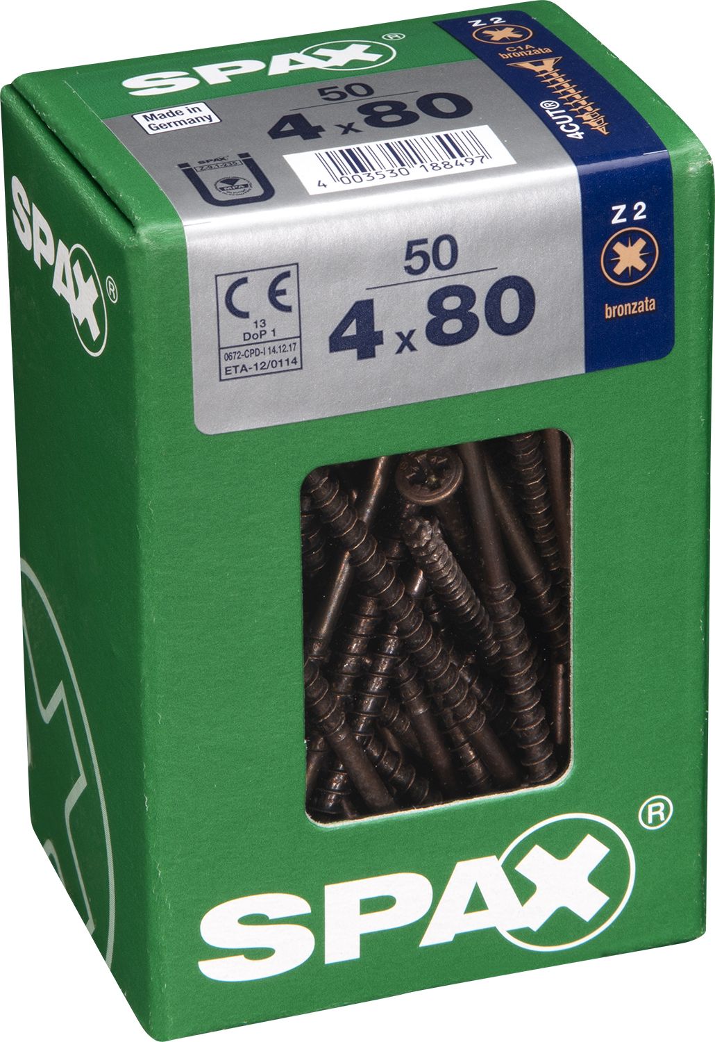 PLANA SPAX Z2 BRONCE L 50 UD.