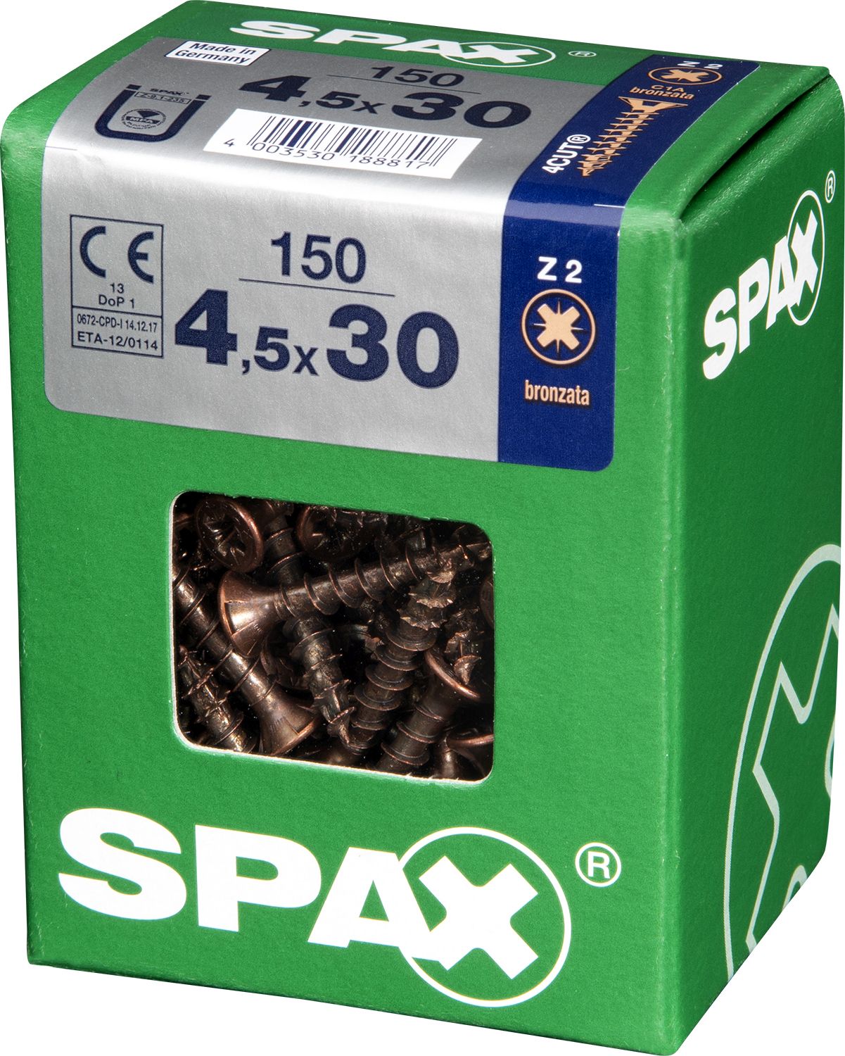PLANA SPAX Z2 BRONCE L 150 UD.