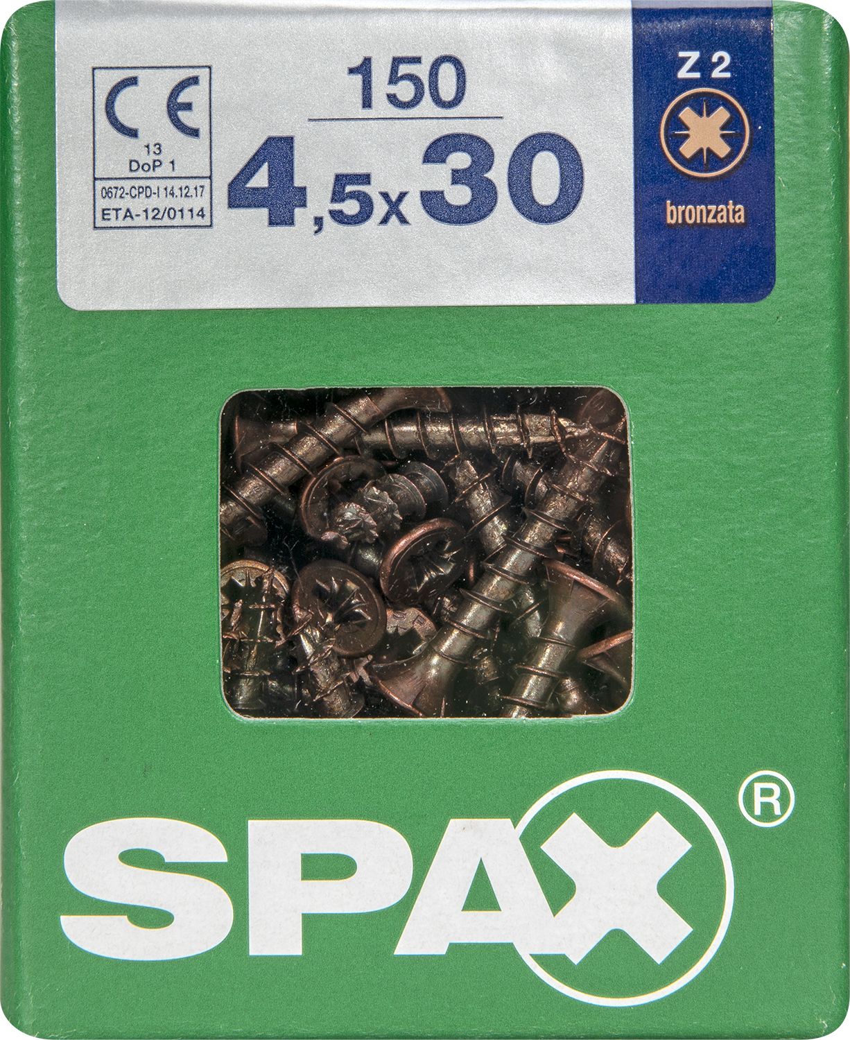 PLANA SPAX Z2 BRONCE L 150 UD.