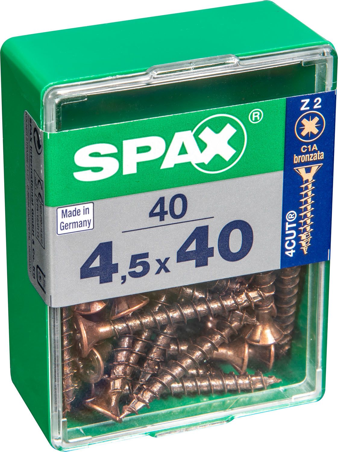 PLANA SPAX Z2 BRONCE M 40 UD.