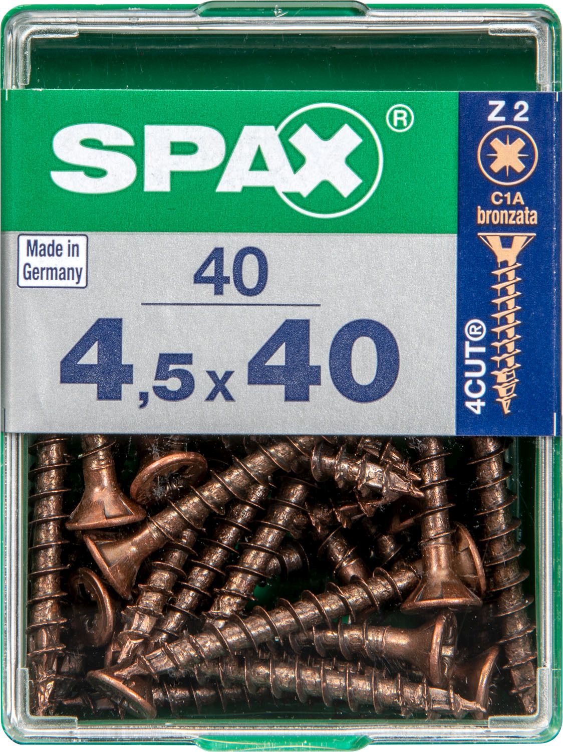 PLANA SPAX Z2 BRONCE M 40 UD.