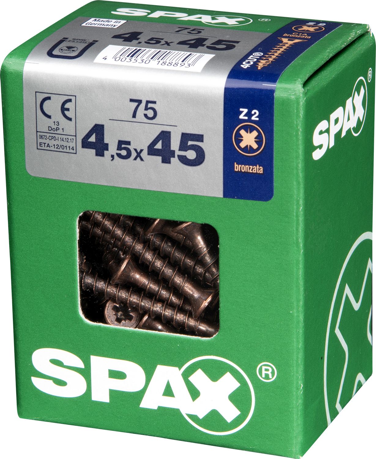 PLANA SPAX Z2 BRONCE L 75 UD.