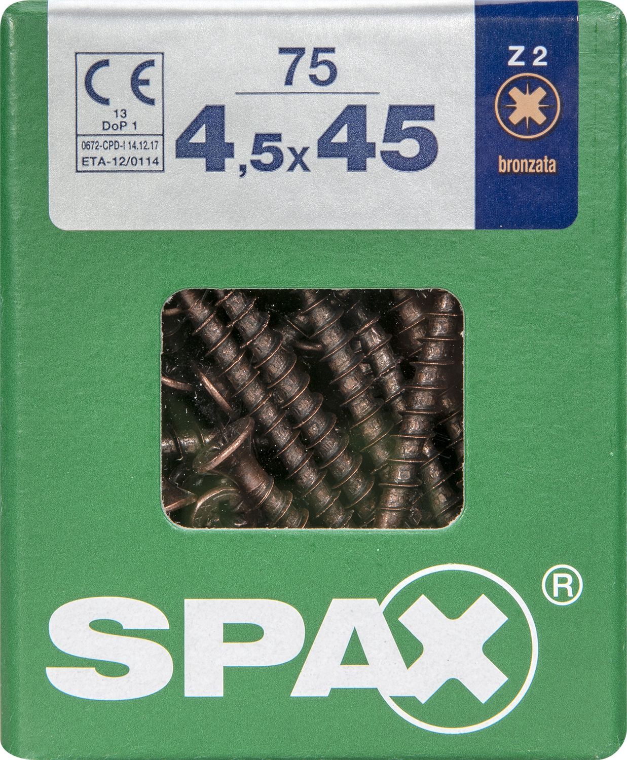 PLANA SPAX Z2 BRONCE L 75 UD.