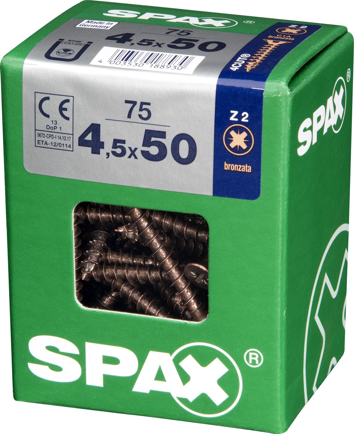 PLANA SPAX Z2 BRONCE L 75 UD.