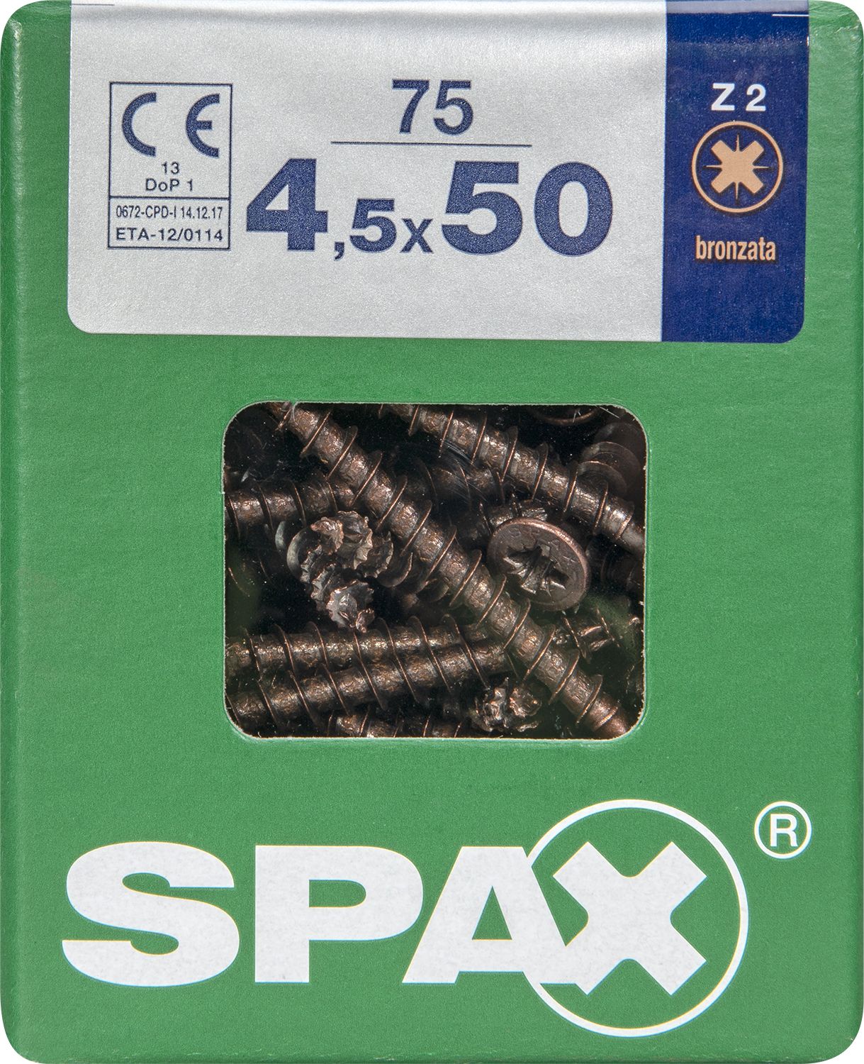 PLANA SPAX Z2 BRONCE L 75 UD.
