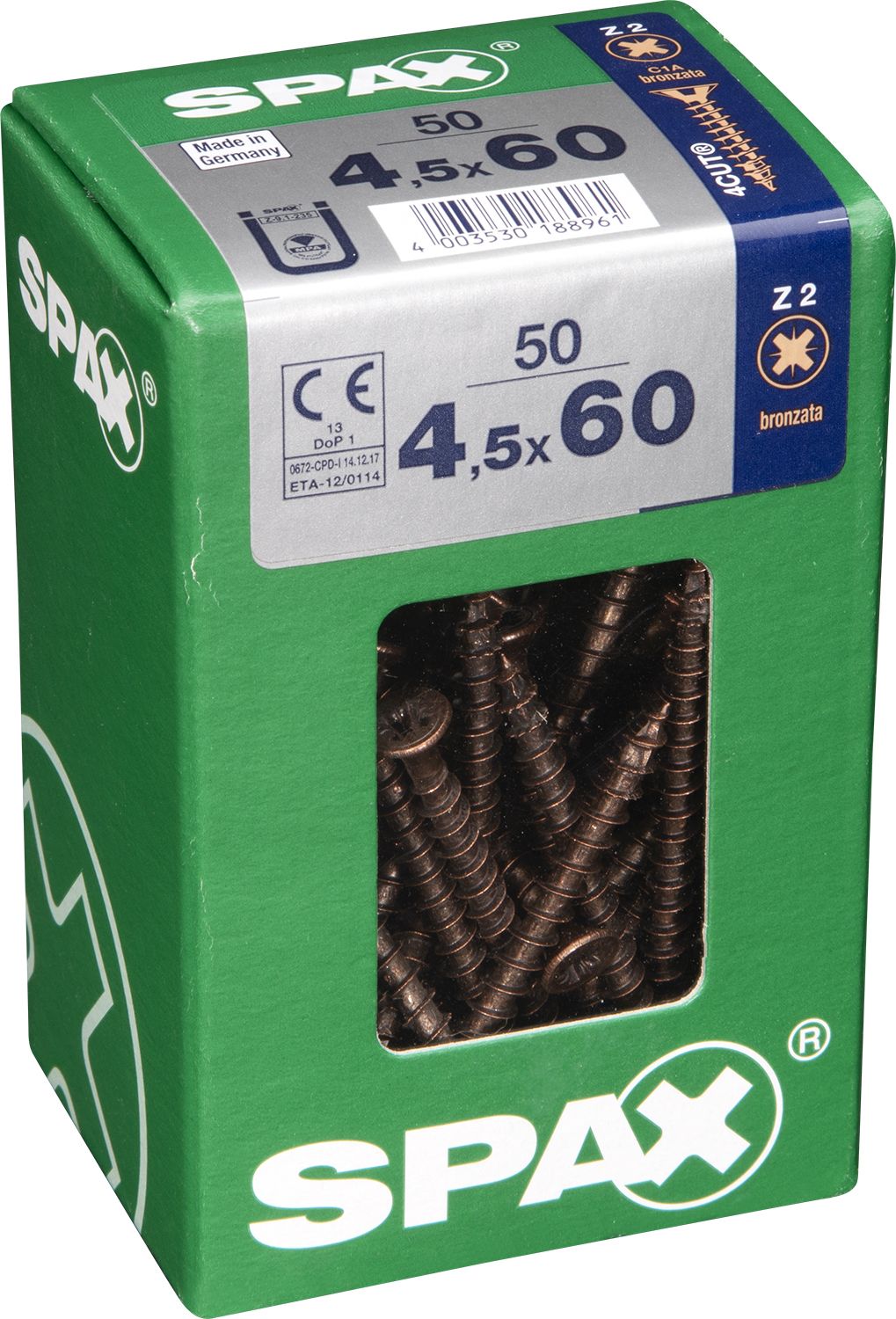 PLANA SPAX Z2 BRONCE L 50 UD.