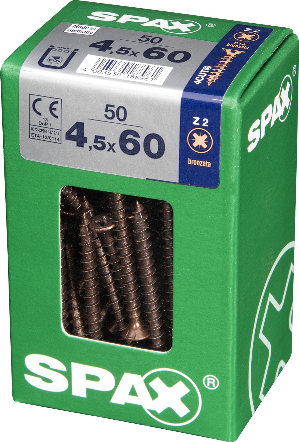 PLANA SPAX Z2 BRONCE L 50 UD.