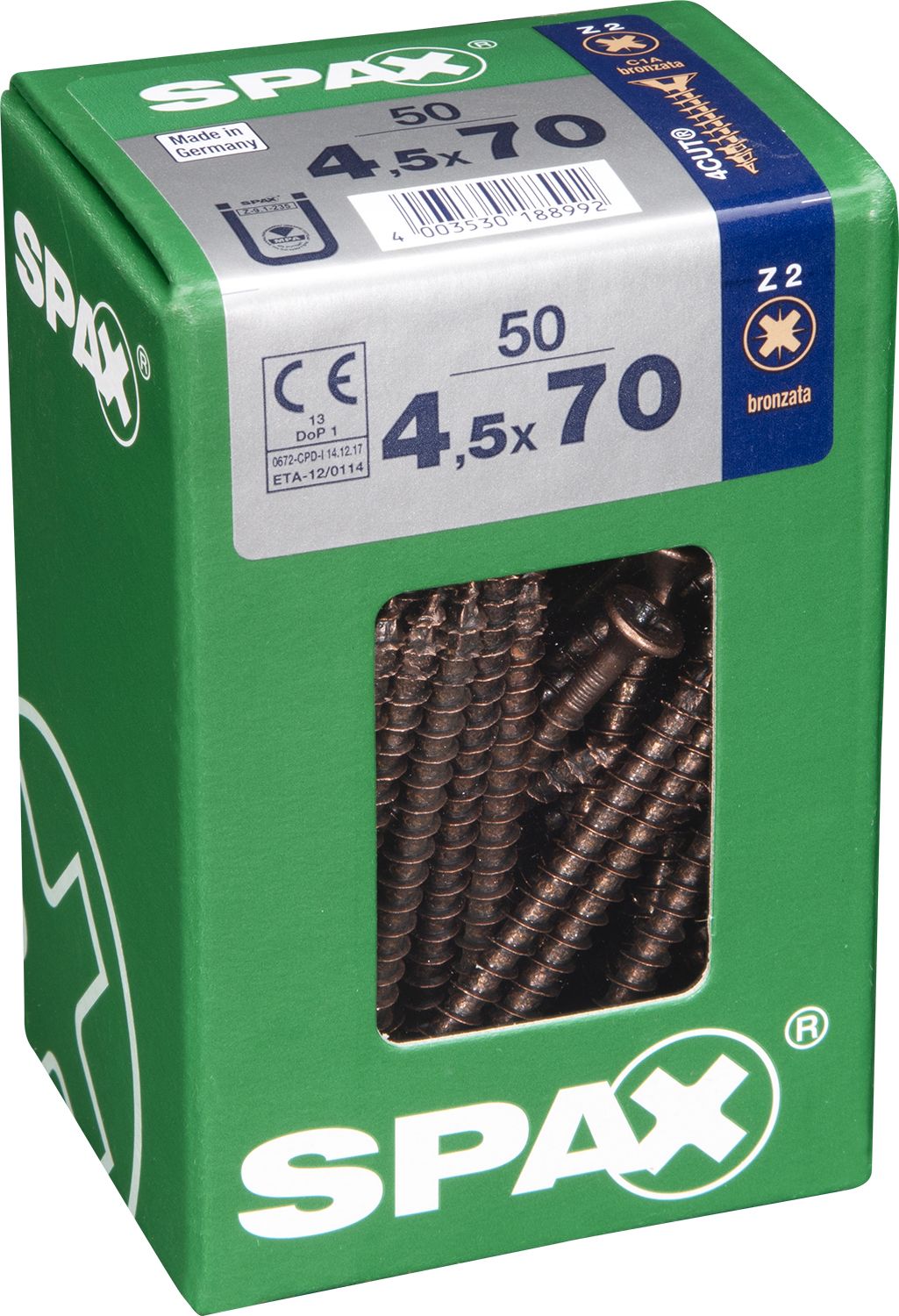 PLANA SPAX Z2 BRONCE L 50 UD.