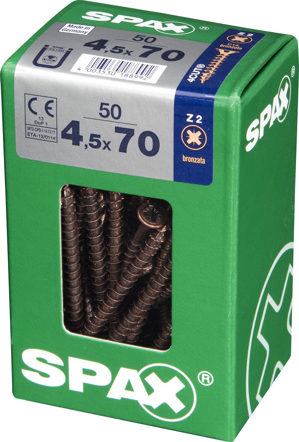 PLANA SPAX Z2 BRONCE L 50 UD.