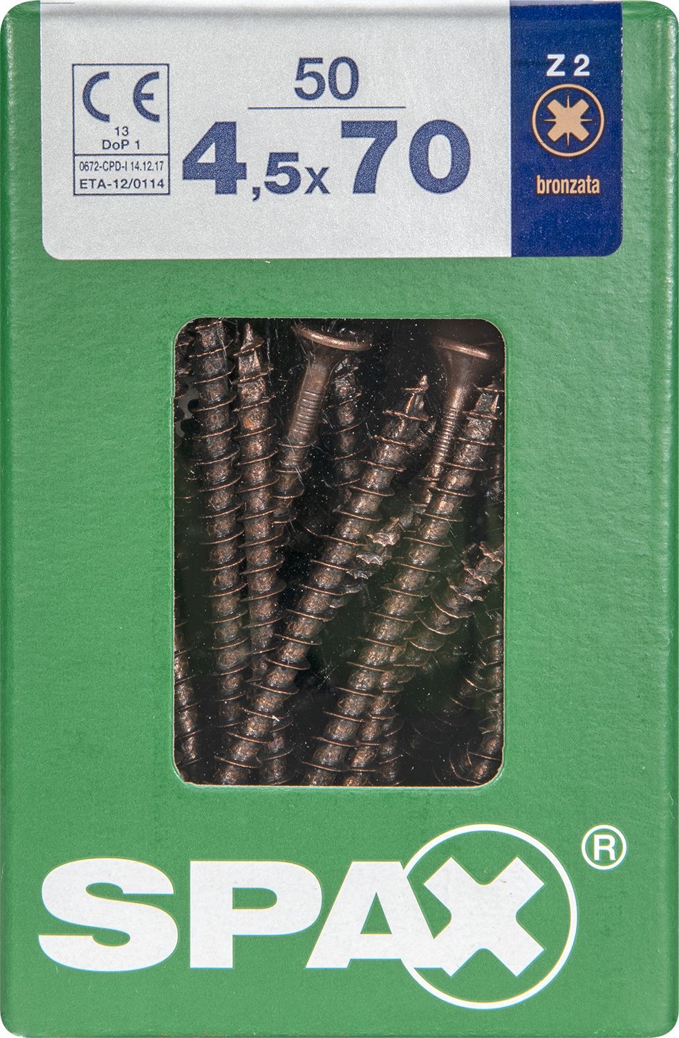 PLANA SPAX Z2 BRONCE L 50 UD.