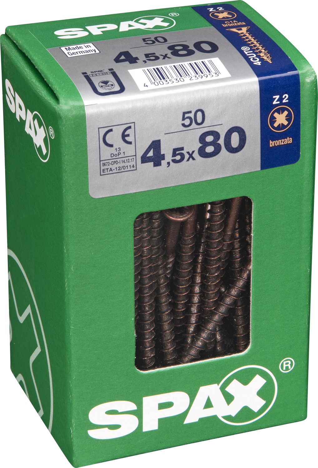 PLANA SPAX Z2 BRONCE L 50 UD.