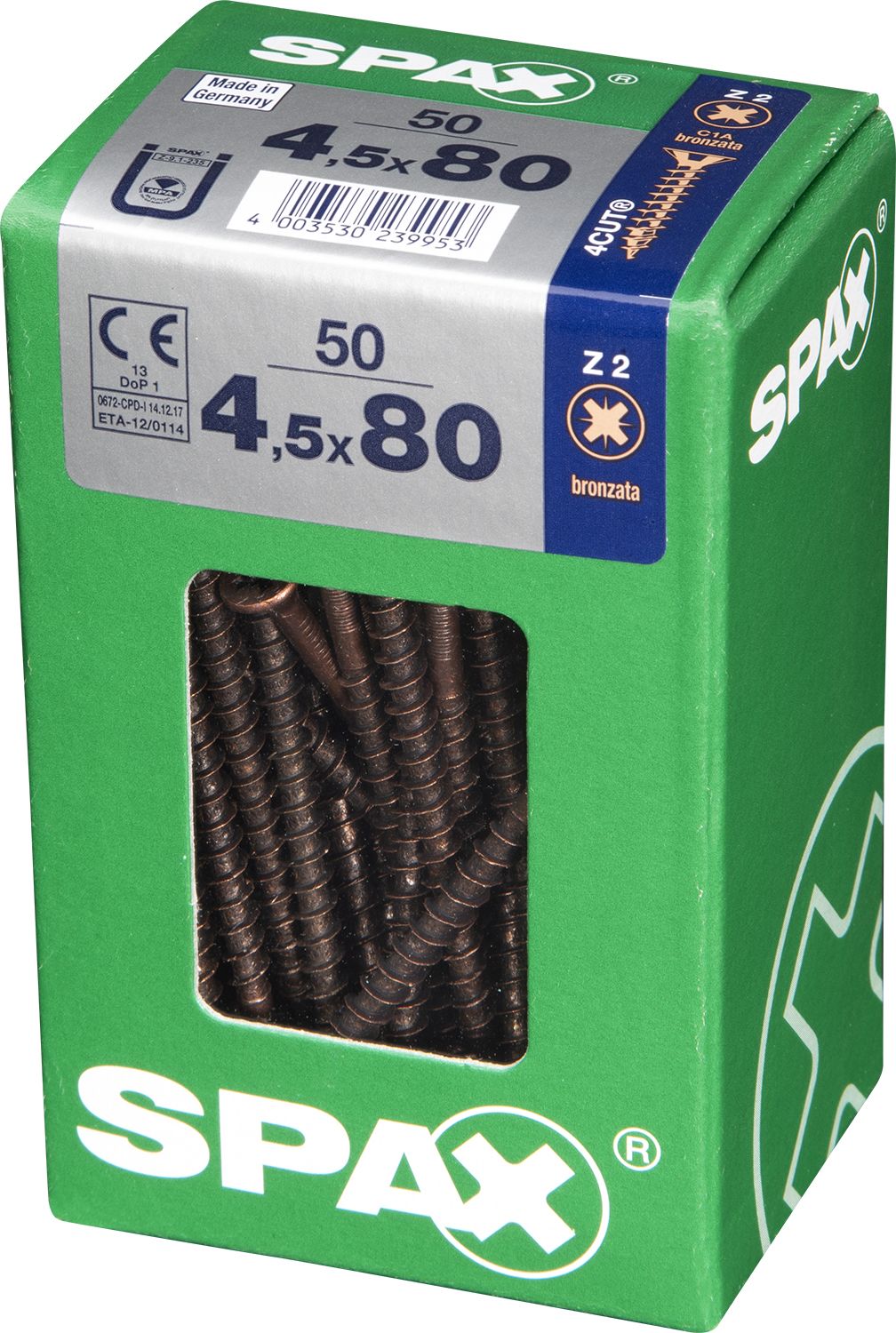 PLANA SPAX Z2 BRONCE L 50 UD.