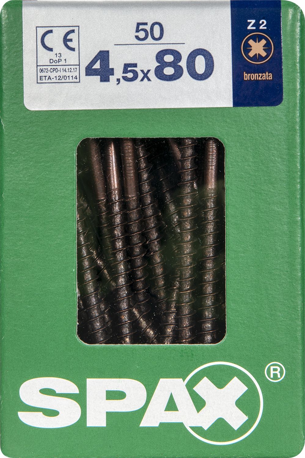 PLANA SPAX Z2 BRONCE L 50 UD.