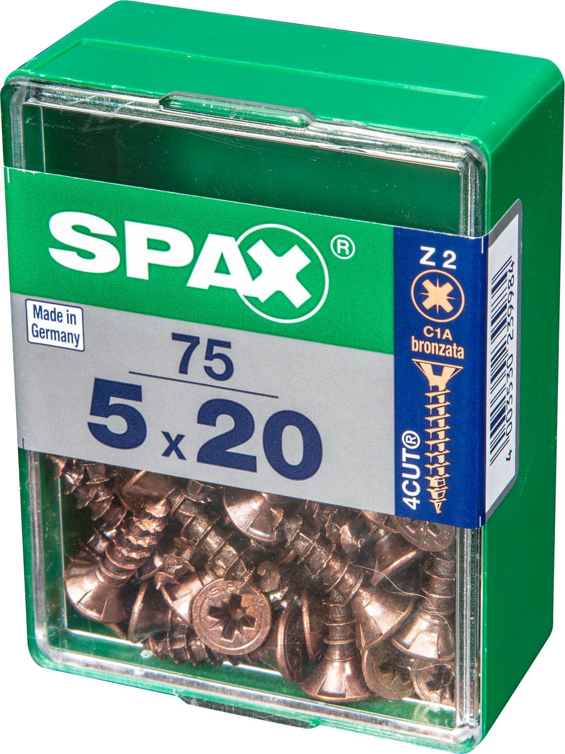 PLANA SPAX Z2 BRONCE M 75 UD.