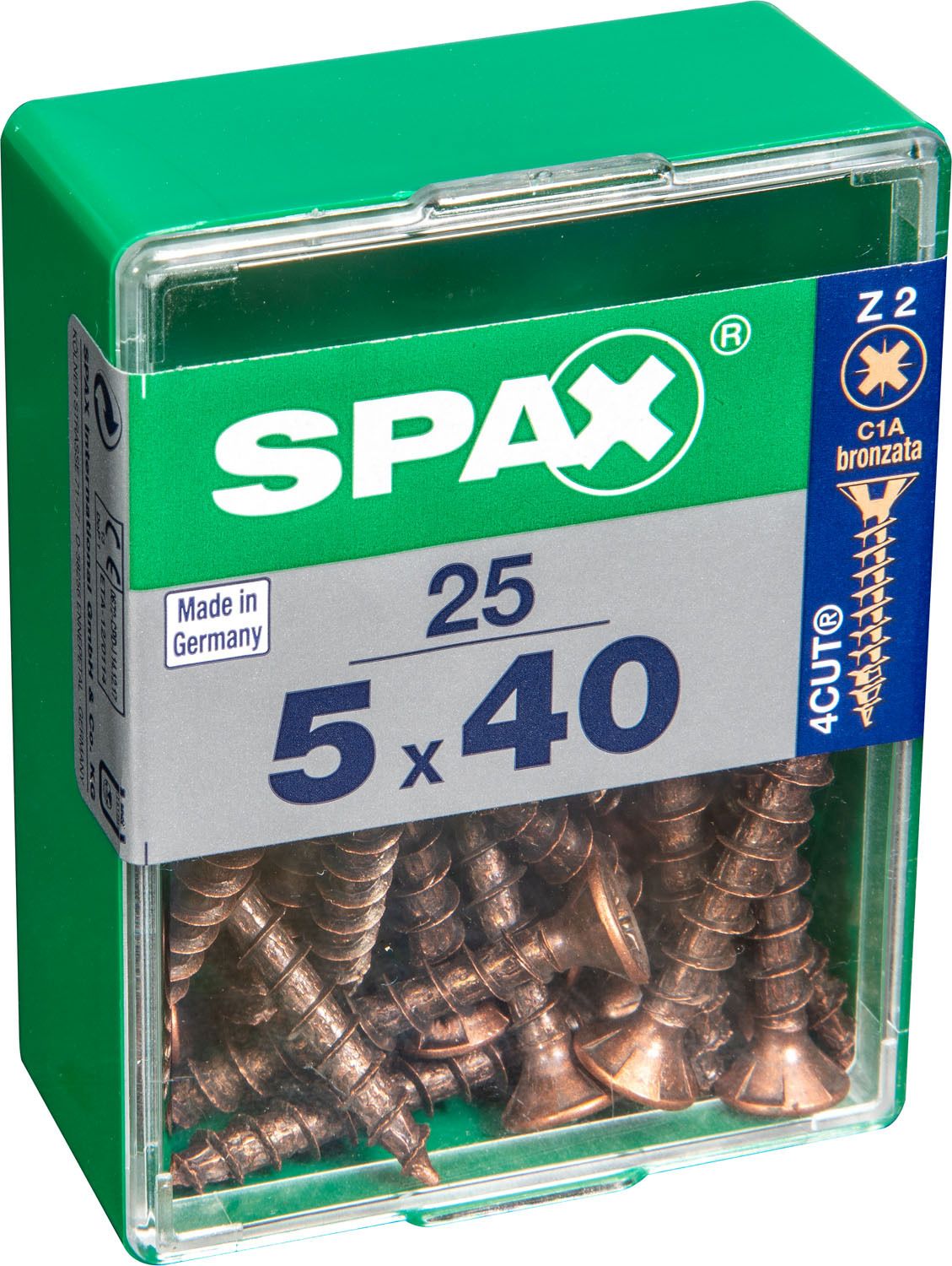 PLANA SPAX Z2 BRONCE M 25 UD.