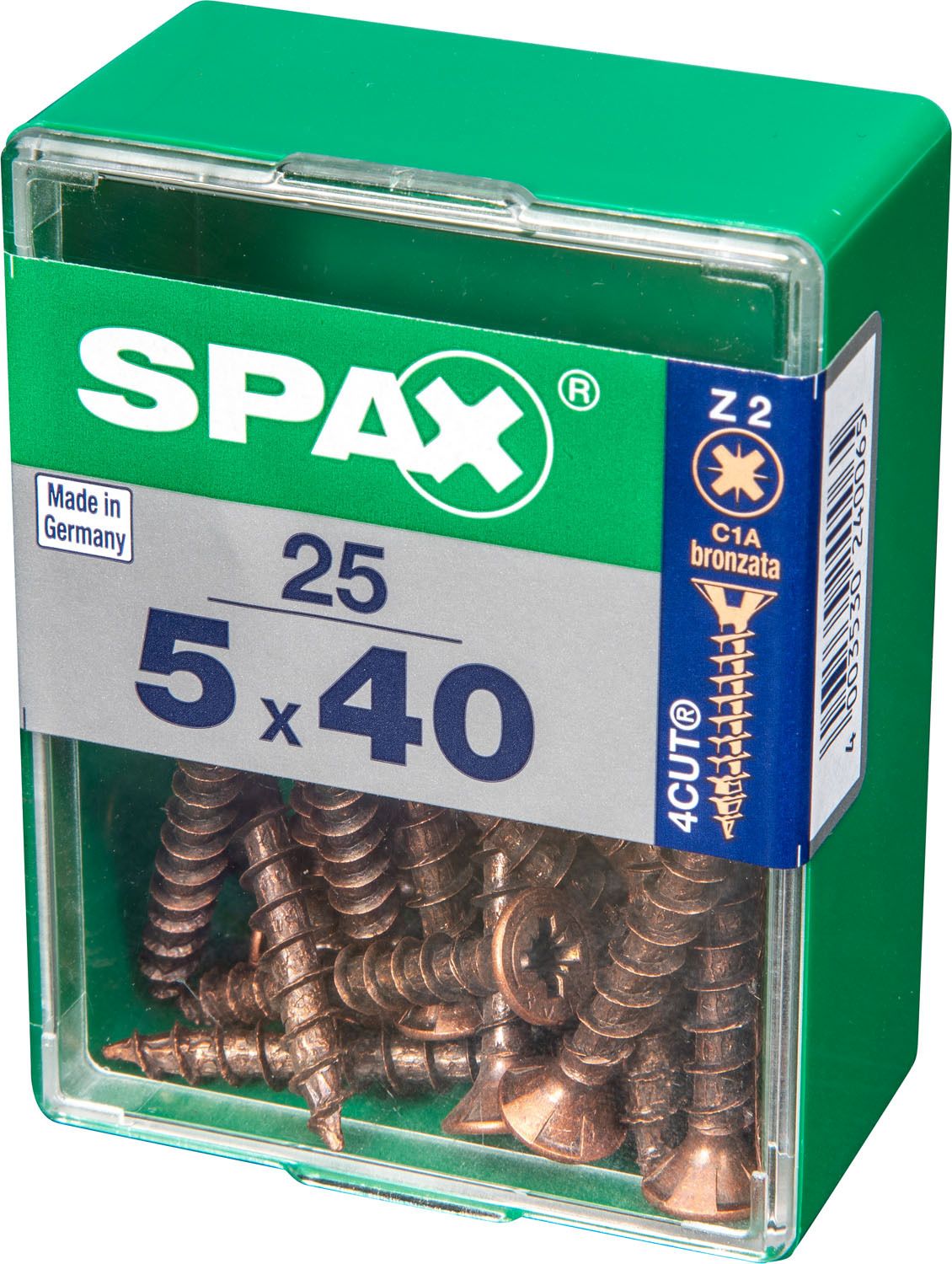 PLANA SPAX Z2 BRONCE M 25 UD.