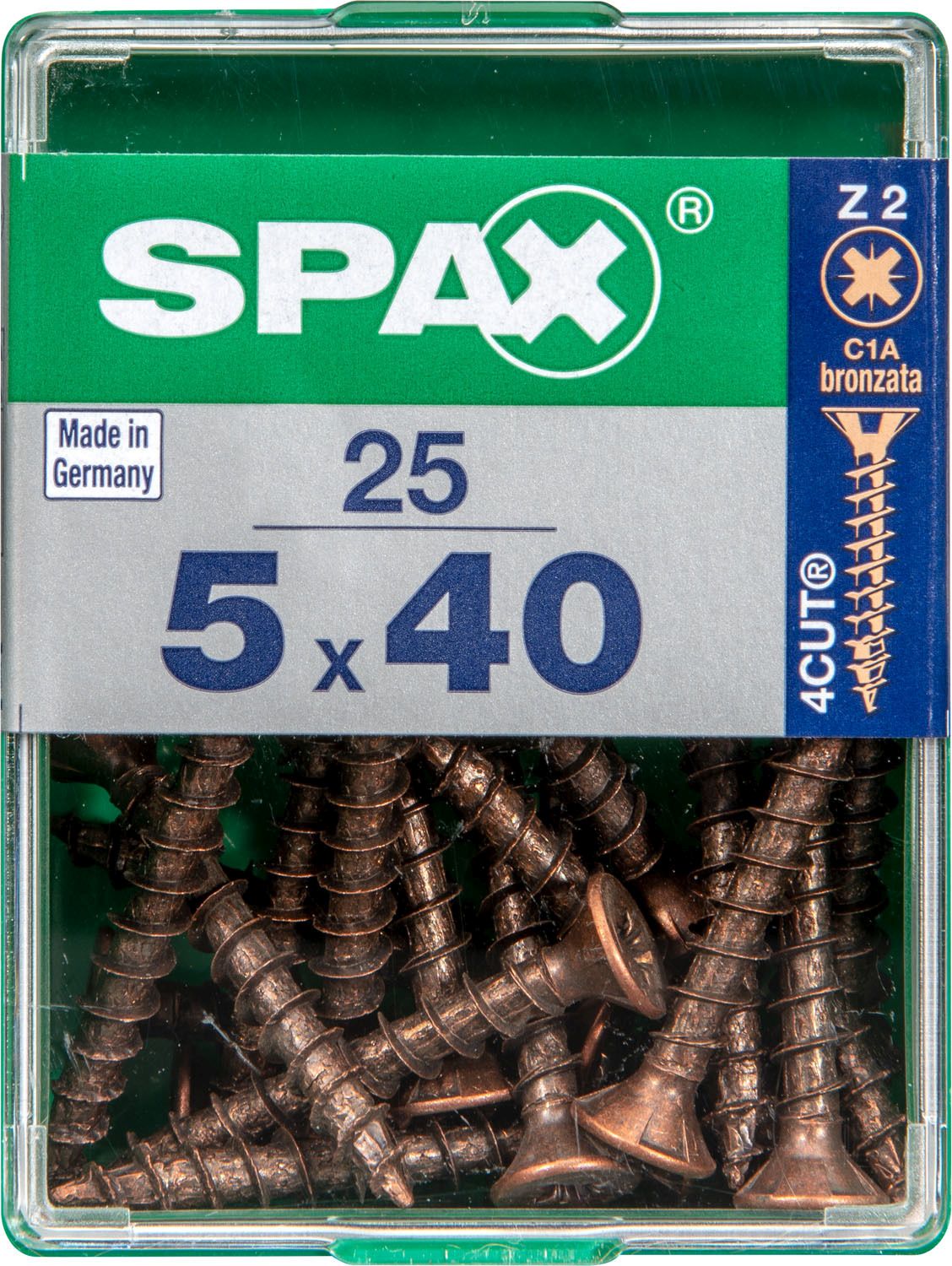PLANA SPAX Z2 BRONCE M 25 UD.