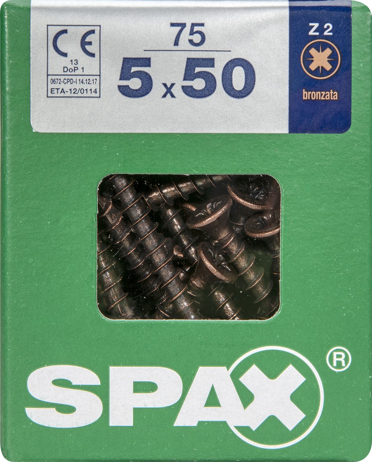 PLANA SPAX Z2 BRONCE L 75 UD.