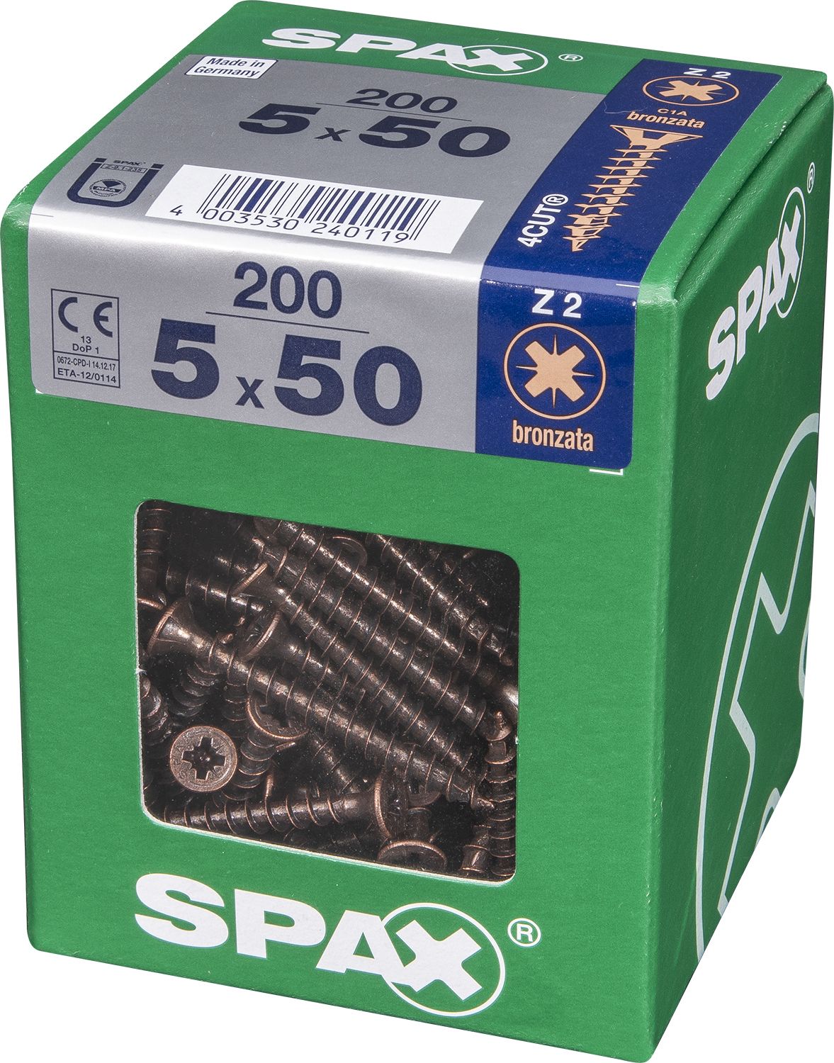 PLANA SPAX Z2 BRONCE XL 200 UD.