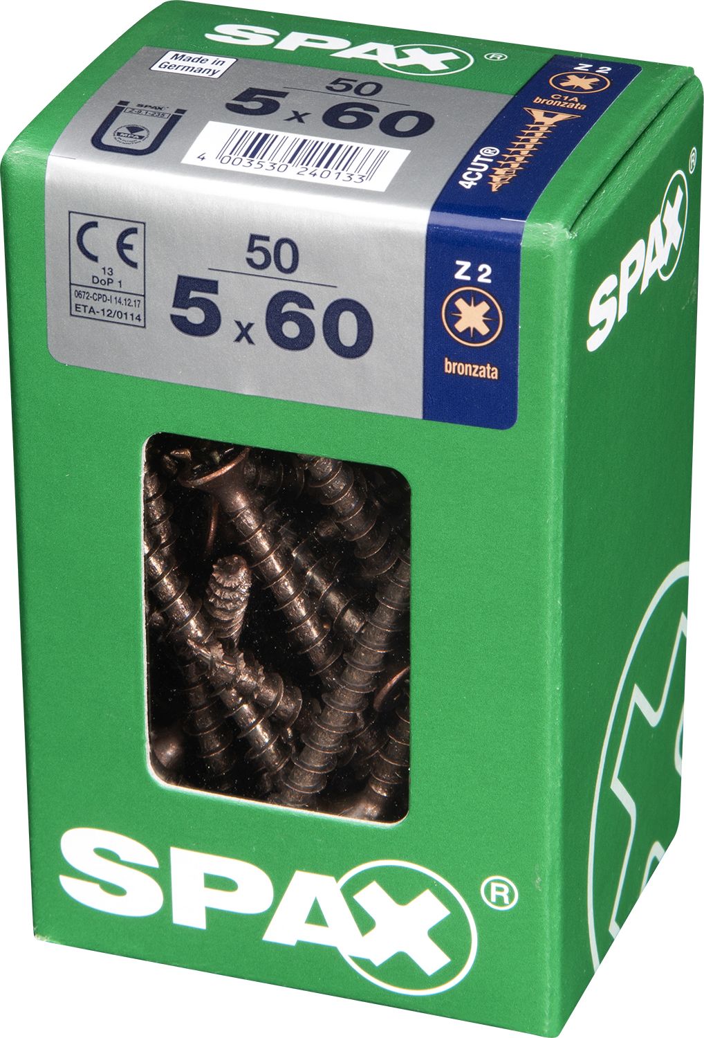 PLANA SPAX Z2 BRONCE L 50 UD.