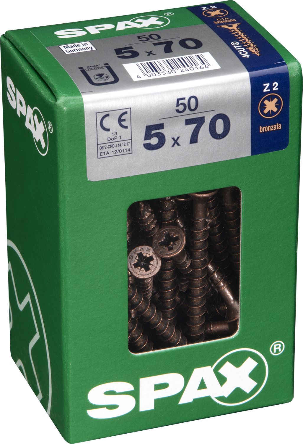 PLANA SPAX Z2 BRONCE L 50 UD.