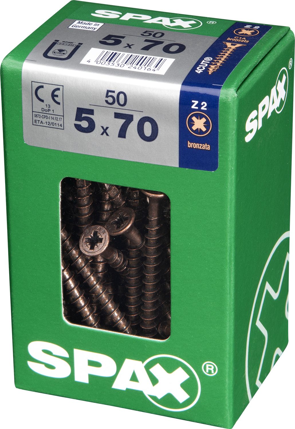 PLANA SPAX Z2 BRONCE L 50 UD.